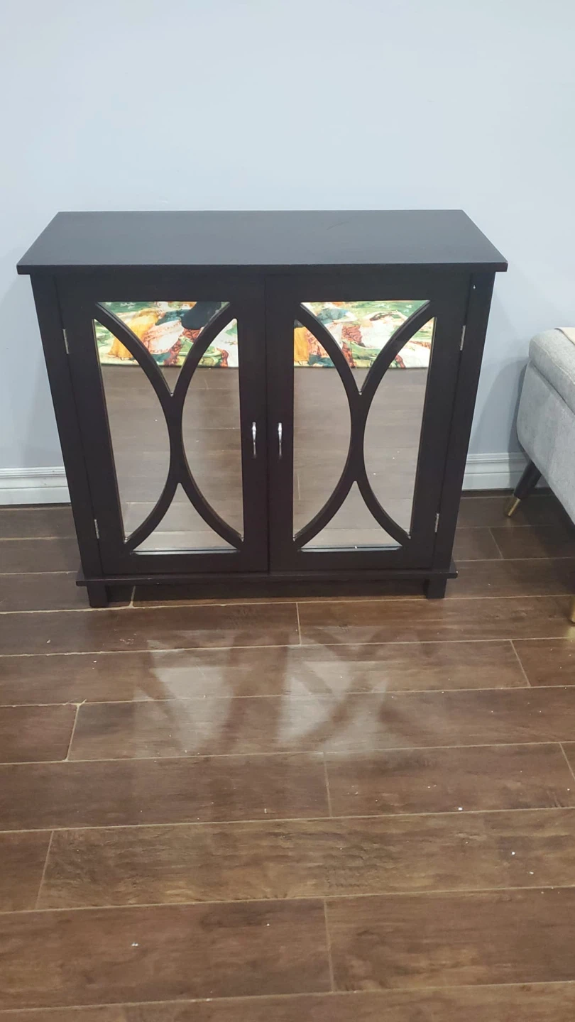 Dark Brown Mirrored Cabinet