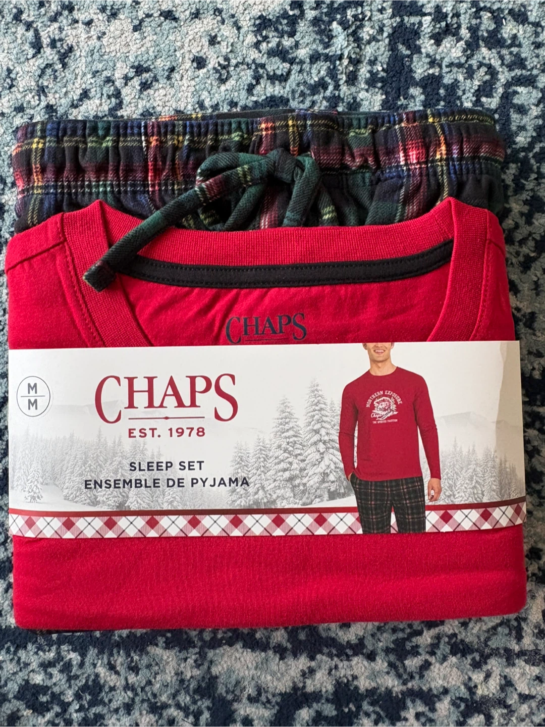 Mens Chaps Christmas Sleep Set size M