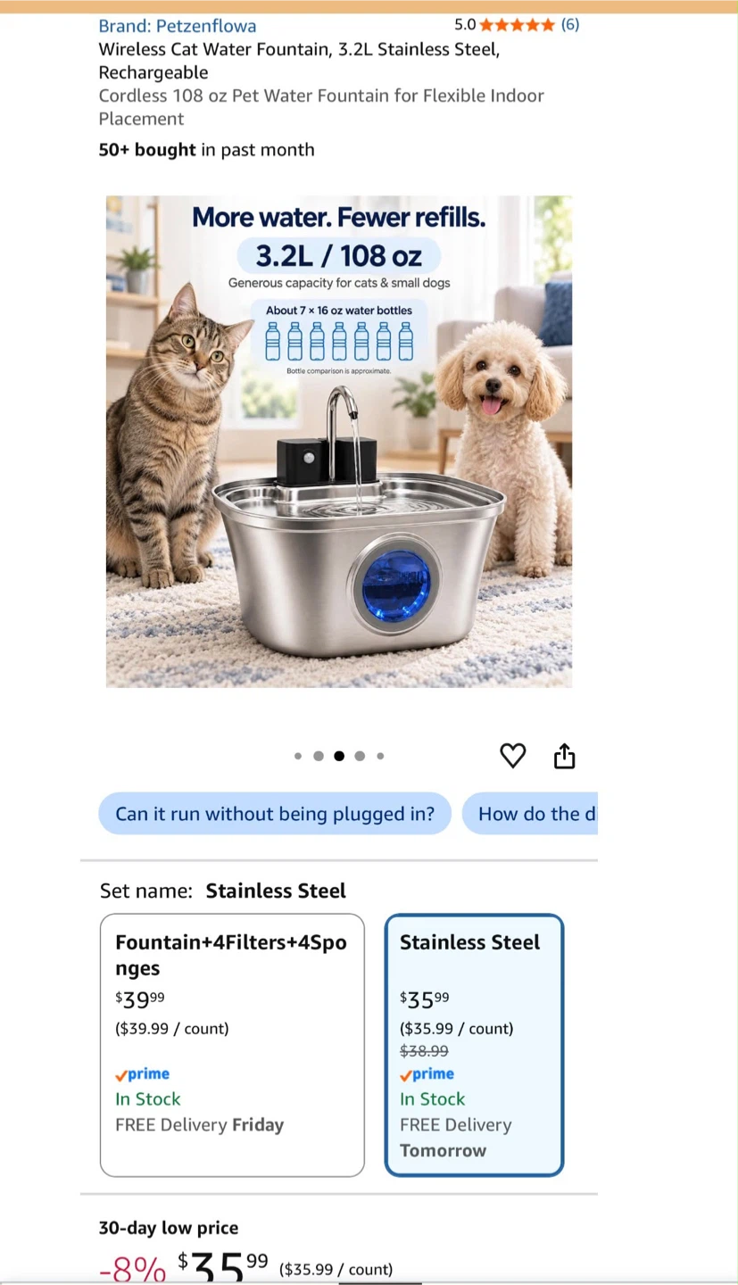 Cat water fountain wireless - photo 4