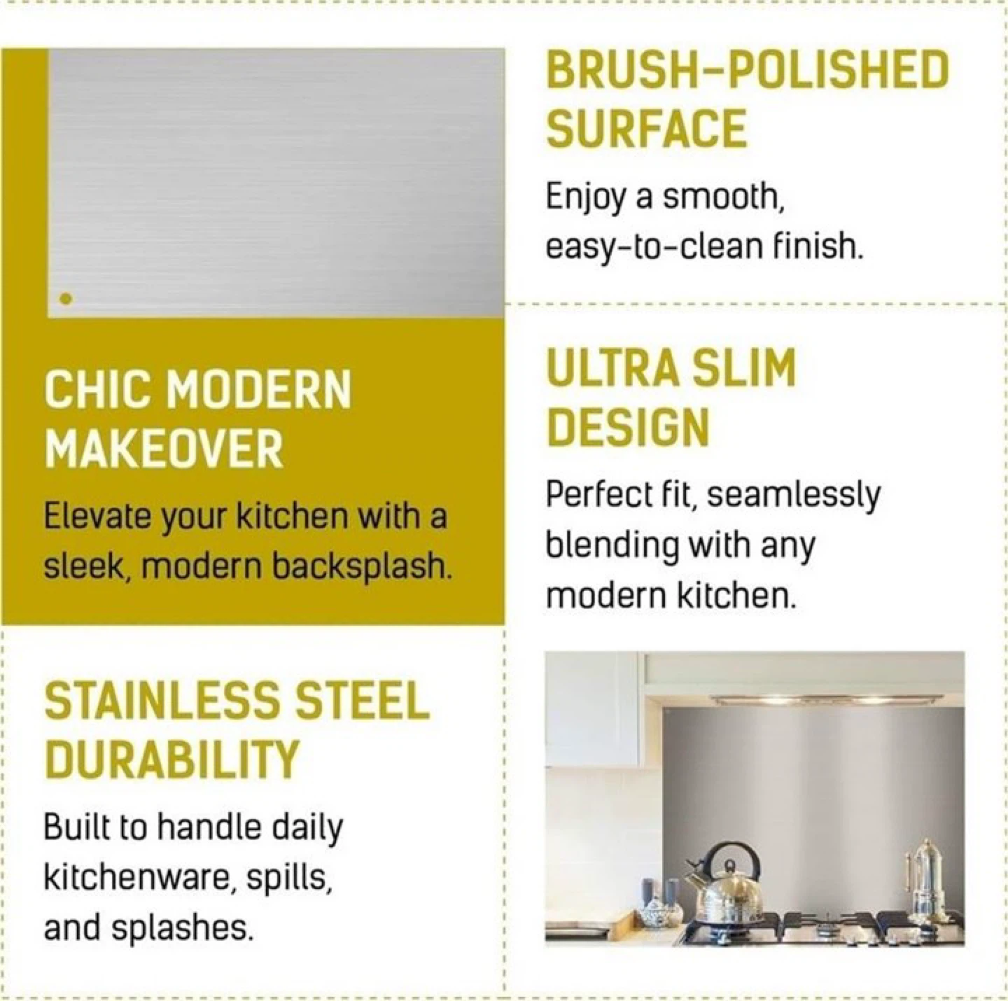Lostronaut Stainless Steel Kitchen Backsplash - photo 4
