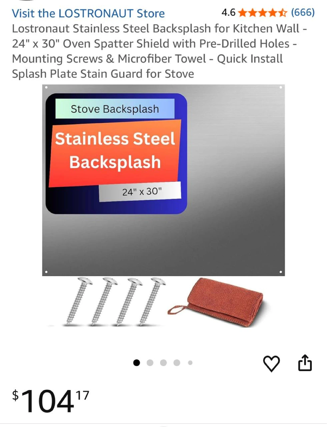 Lostronaut Stainless Steel Kitchen Backsplash