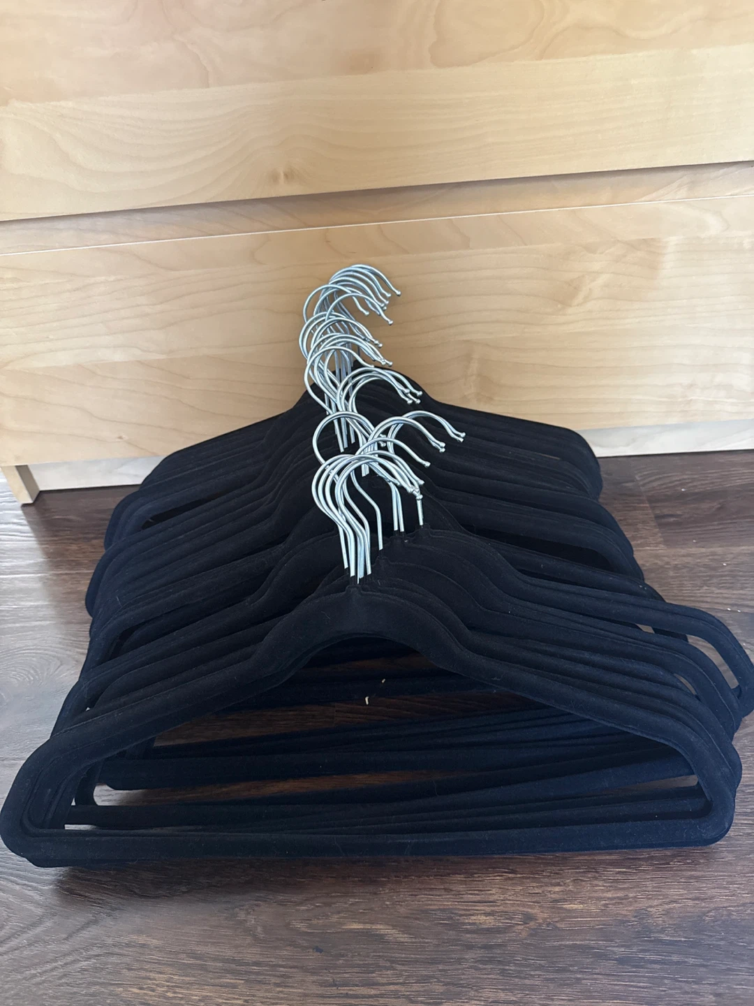 Set of 36 Black Velvet Clothes Hangers