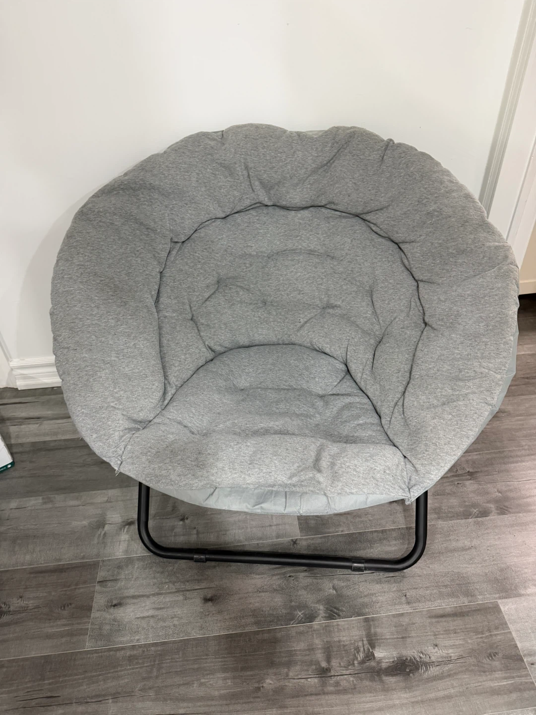 Grey Oversized Folding Saucer Chair