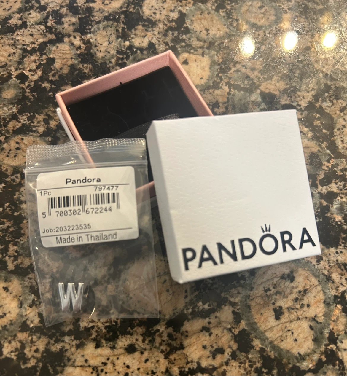 Pandora Sterling Silver Letter W Charm