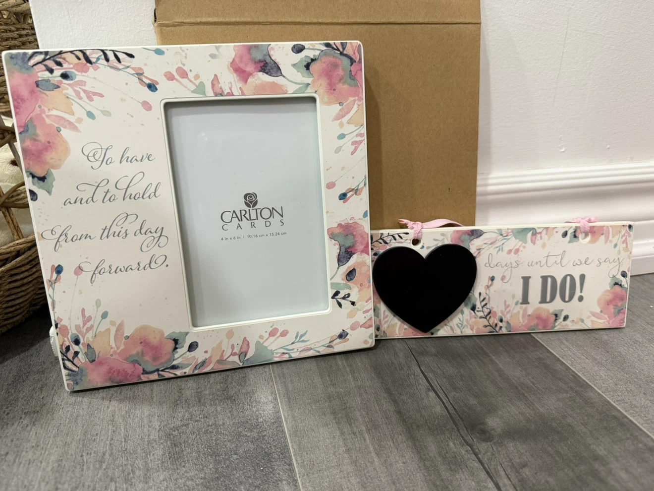 Wedding Decor Set: Frame, Countdown Sign and Photo Holder