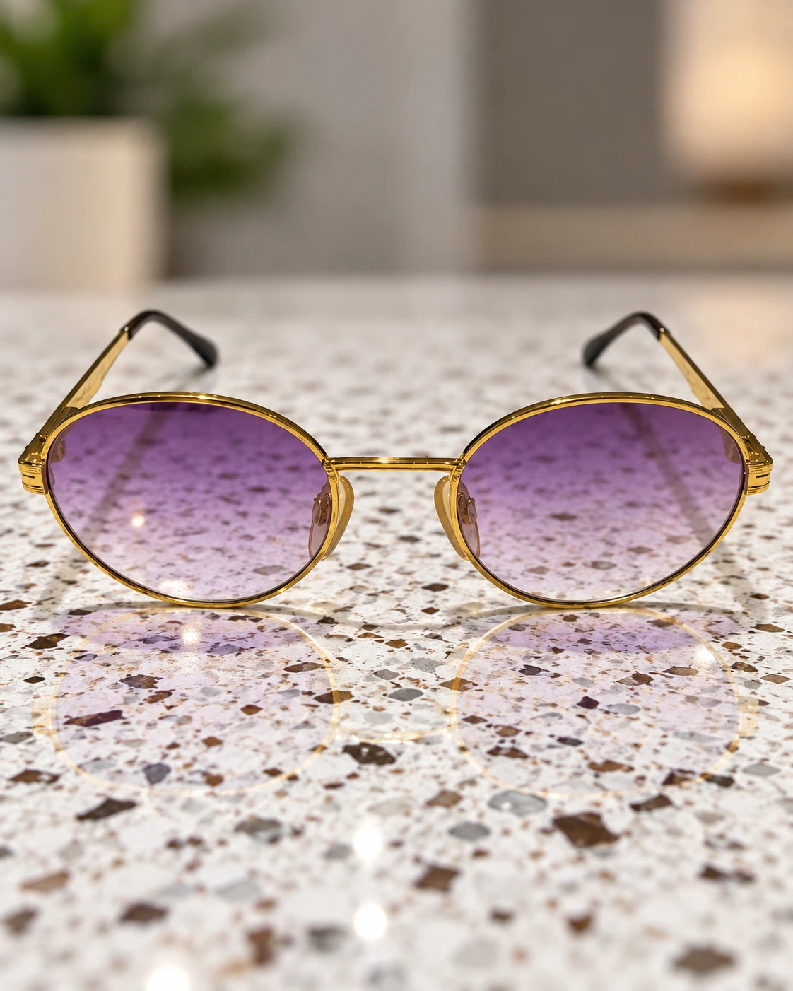 Vintage Hilton 24kt Gold Purple Sunglasses - photo 2