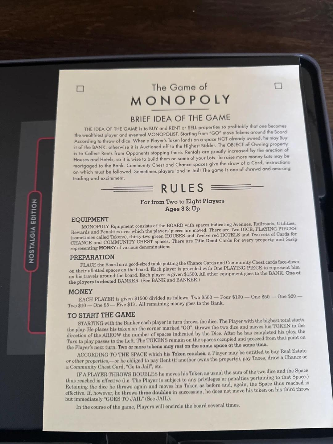 Monopoly Nostalgia Edition Board Game - photo 2