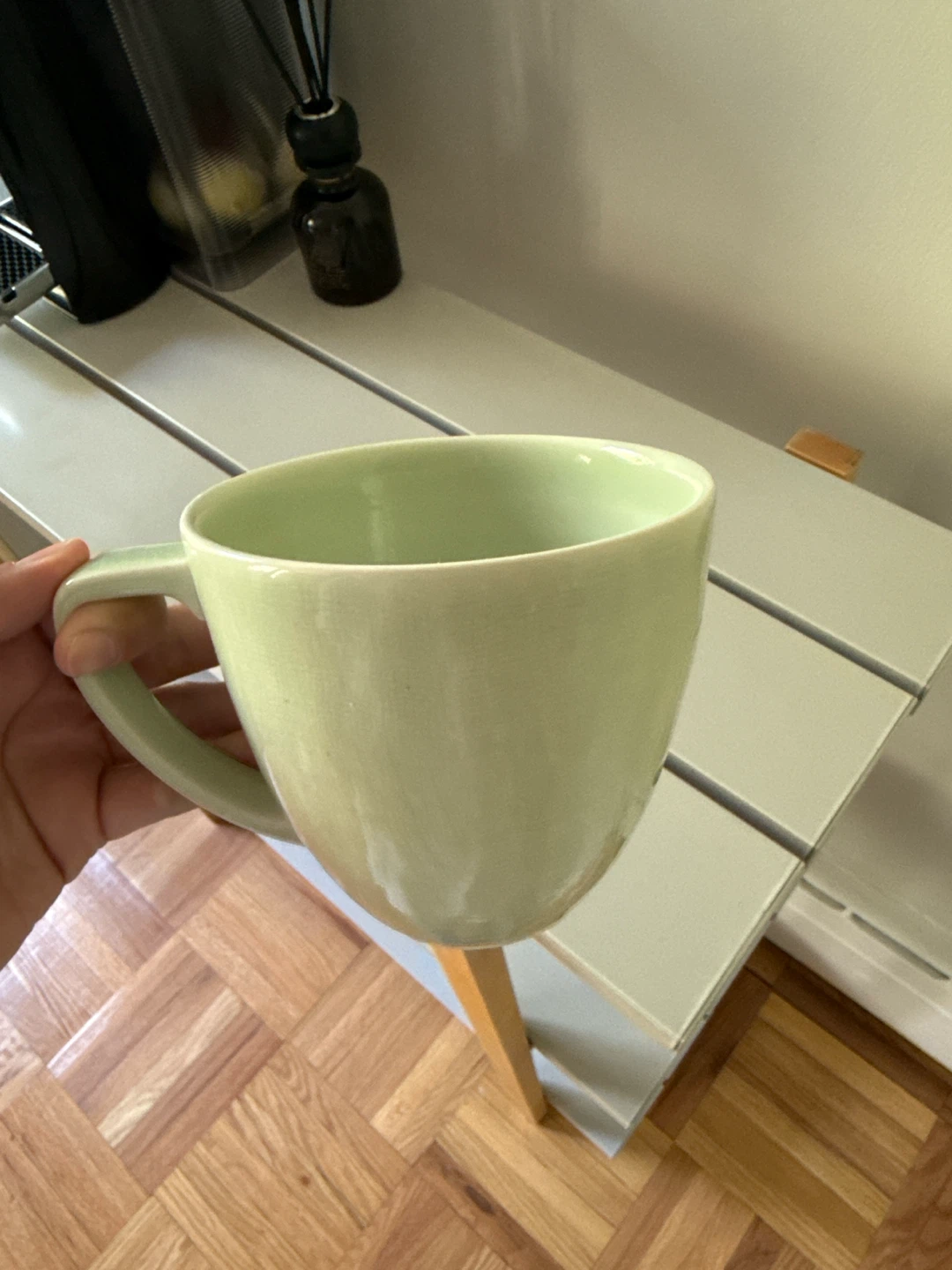 Set of 5 Pale Green Ceramic Mugs