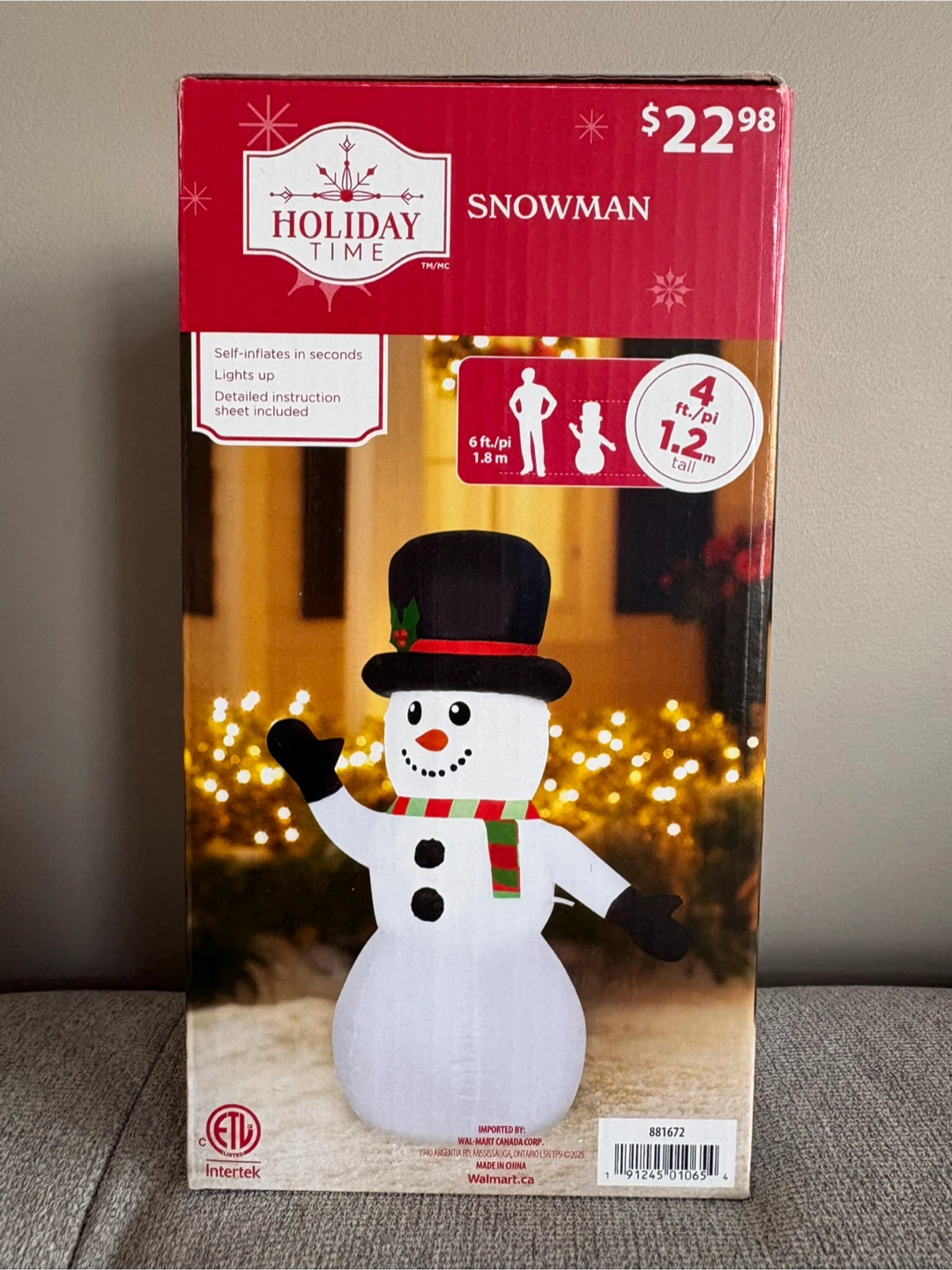 Holiday Time 4ft Inflatable Snowman