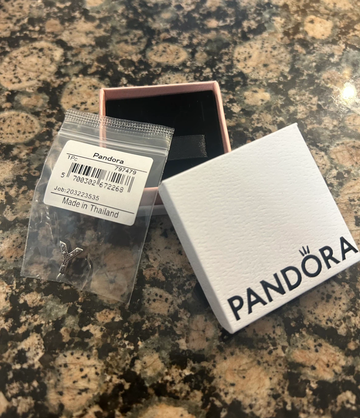 Pandora Sterling Silver Alphabet Letter Y Charm