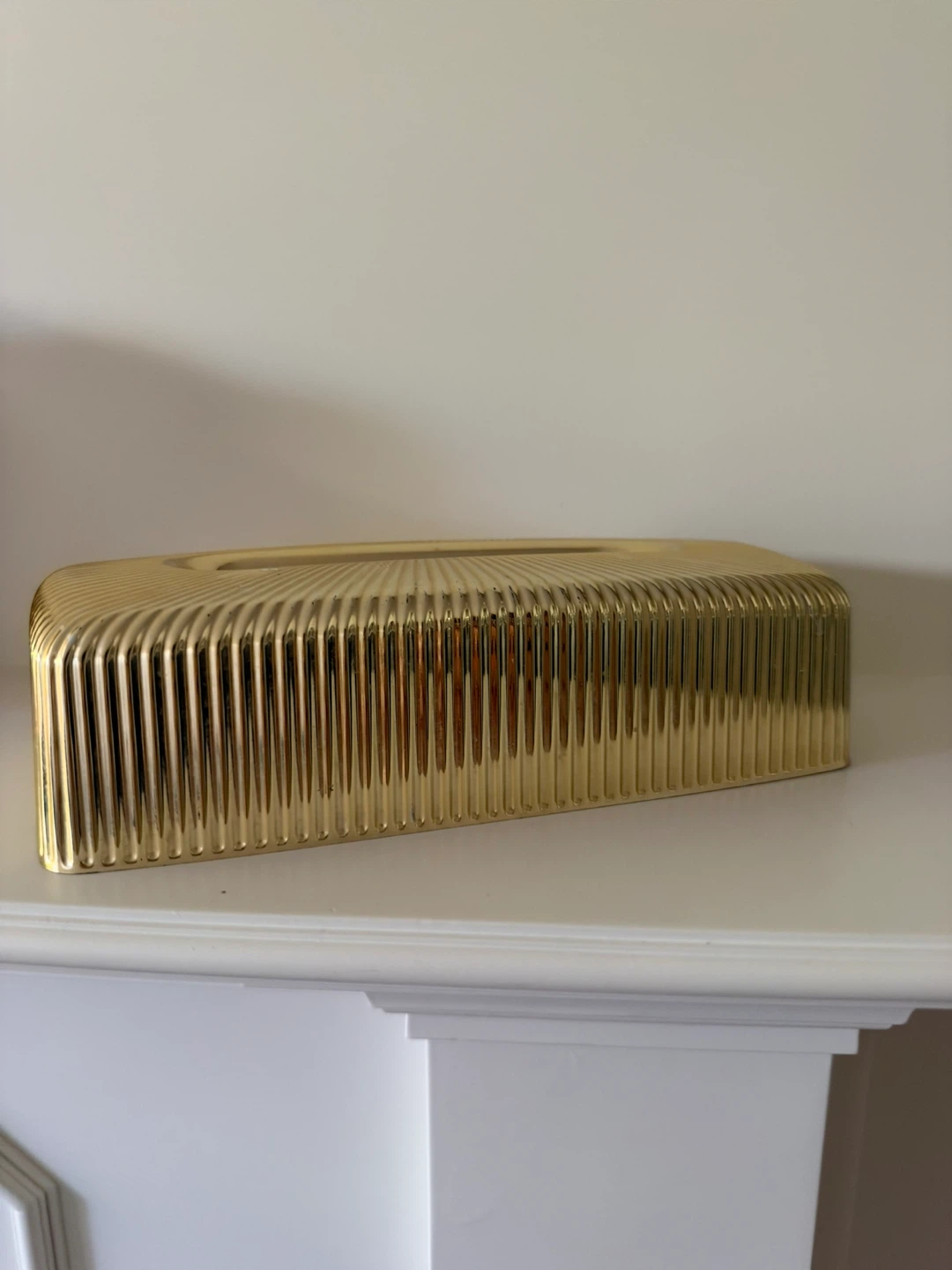 Gold ribbed tissue box cover - photo 2