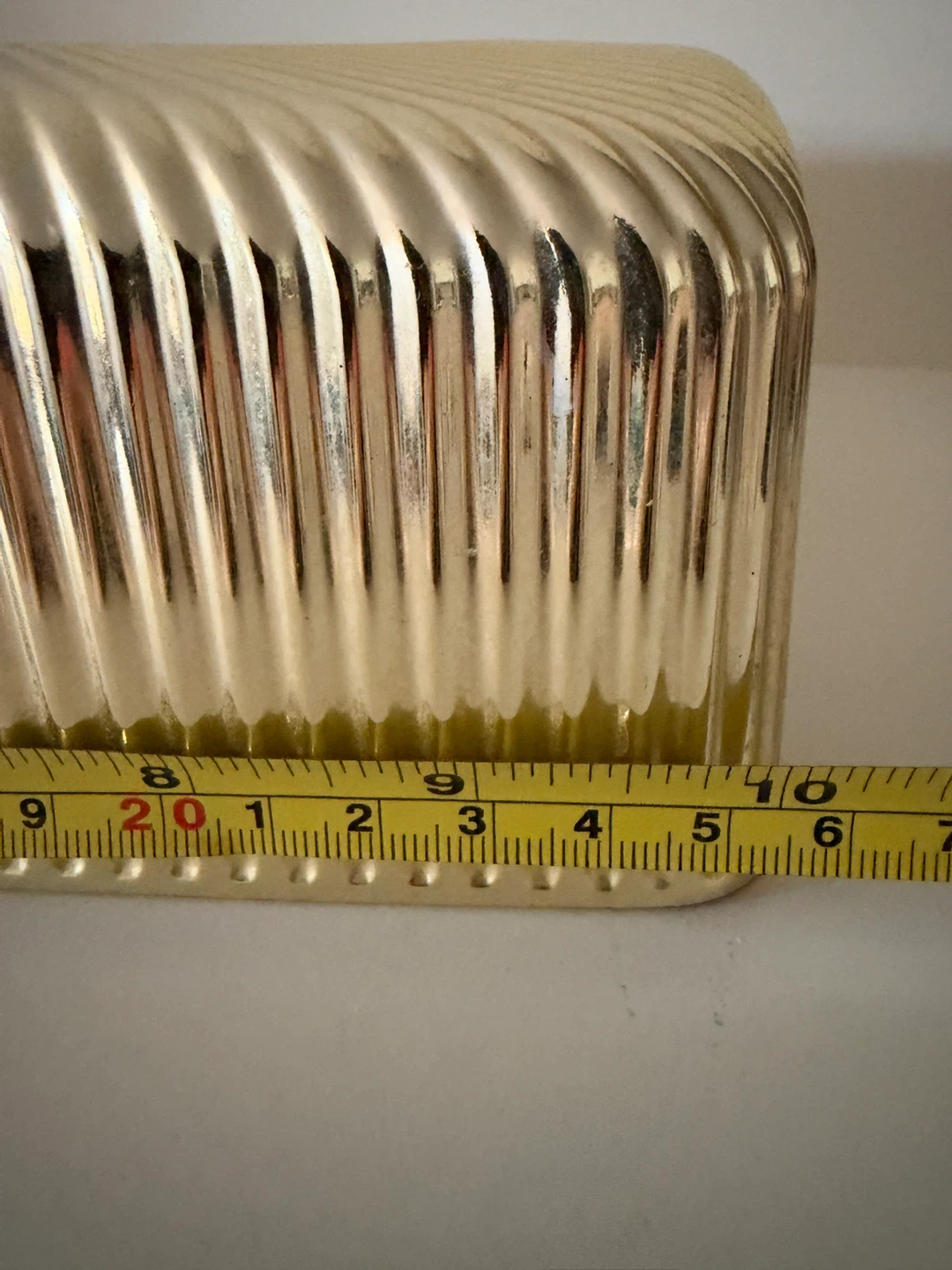 Gold ribbed tissue box cover - photo 4