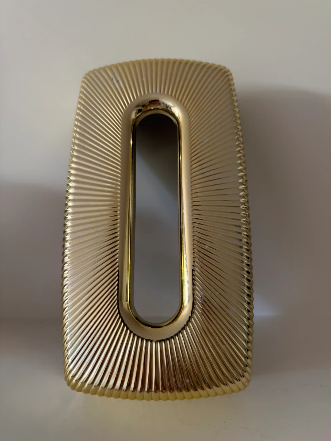 Gold ribbed tissue box cover - photo 5