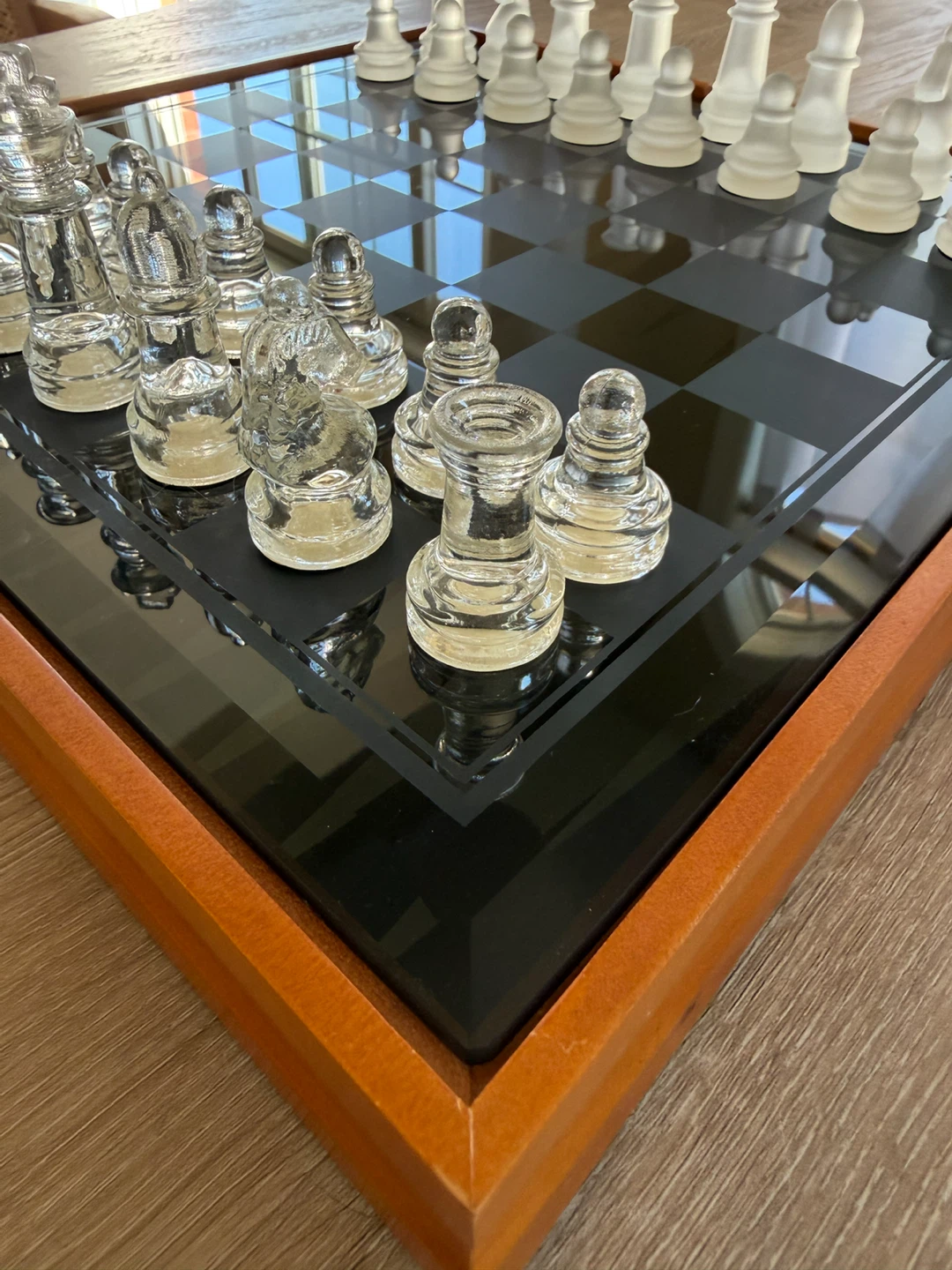 Glass Chess and Backgammon Game Set - photo 3