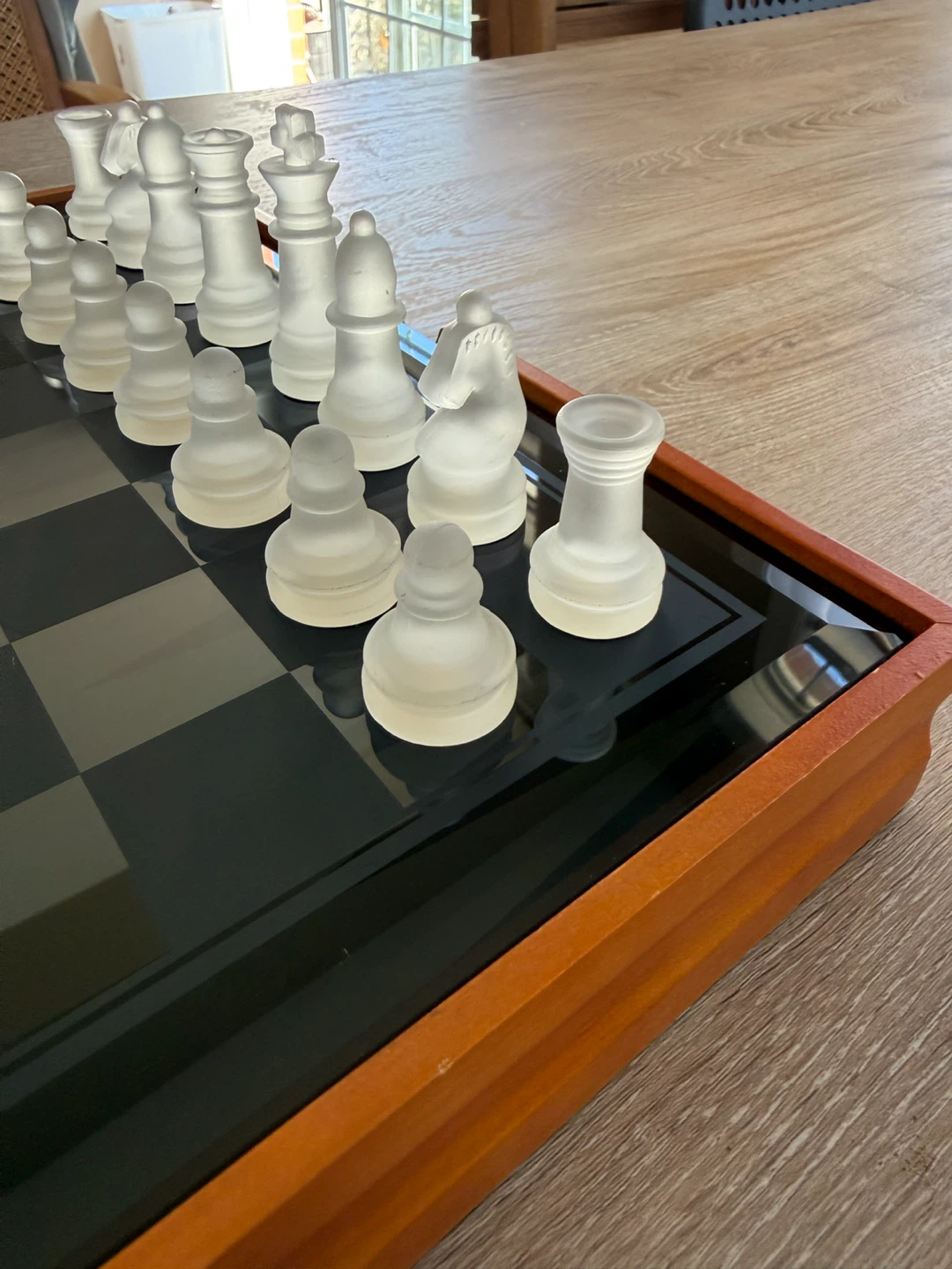 Glass Chess and Backgammon Game Set - photo 4