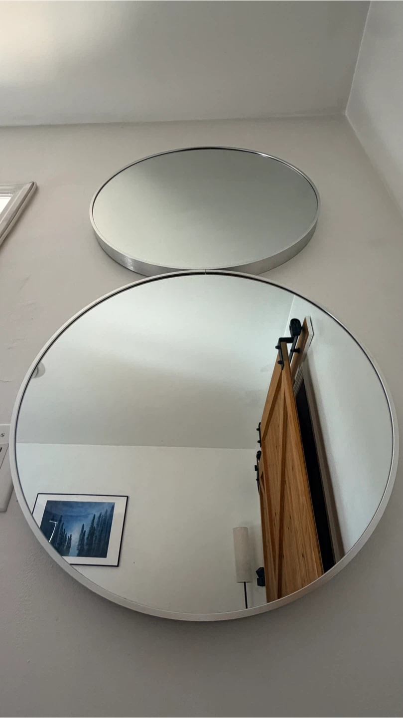 Set of Two Round Wall Mirrors