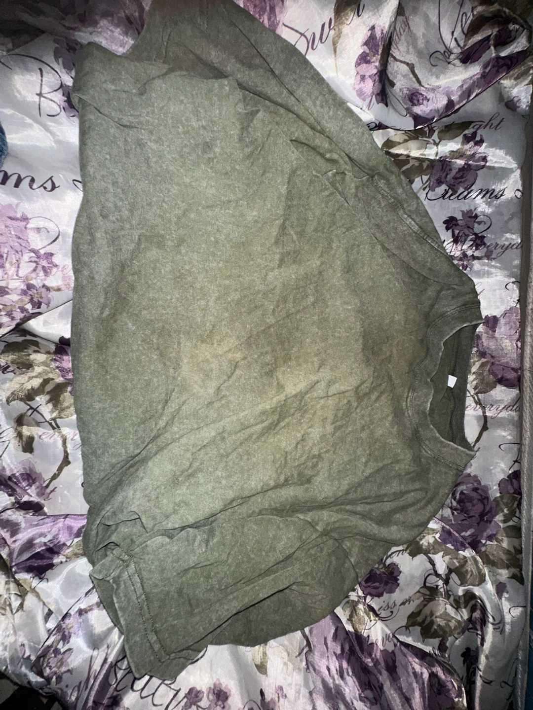 green distressed tee