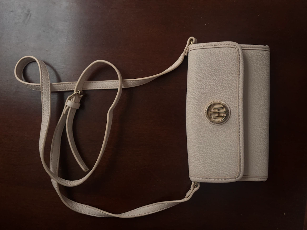Tommy Hilfiger cream crossbody bag