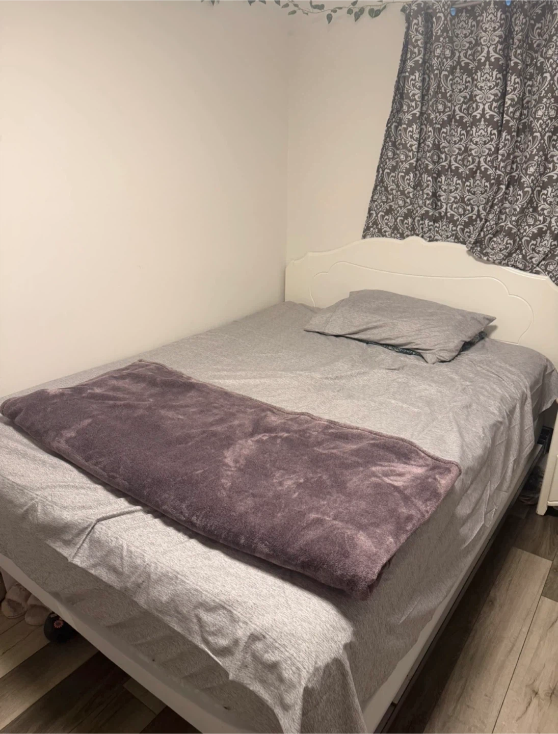 White Double Bed Frame + Mattress - photo 2
