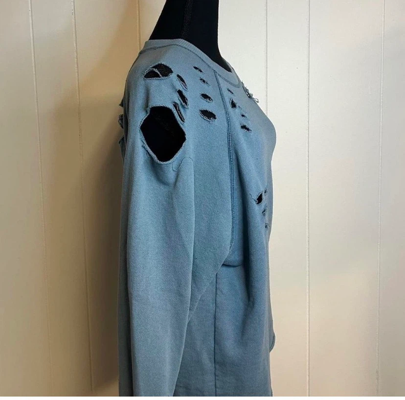 Aerie Distressed Blue Sweatshirt - photo 2