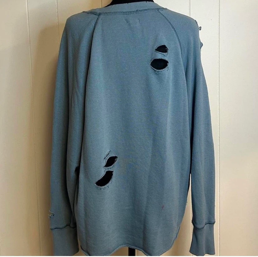 Aerie Distressed Blue Sweatshirt - photo 3