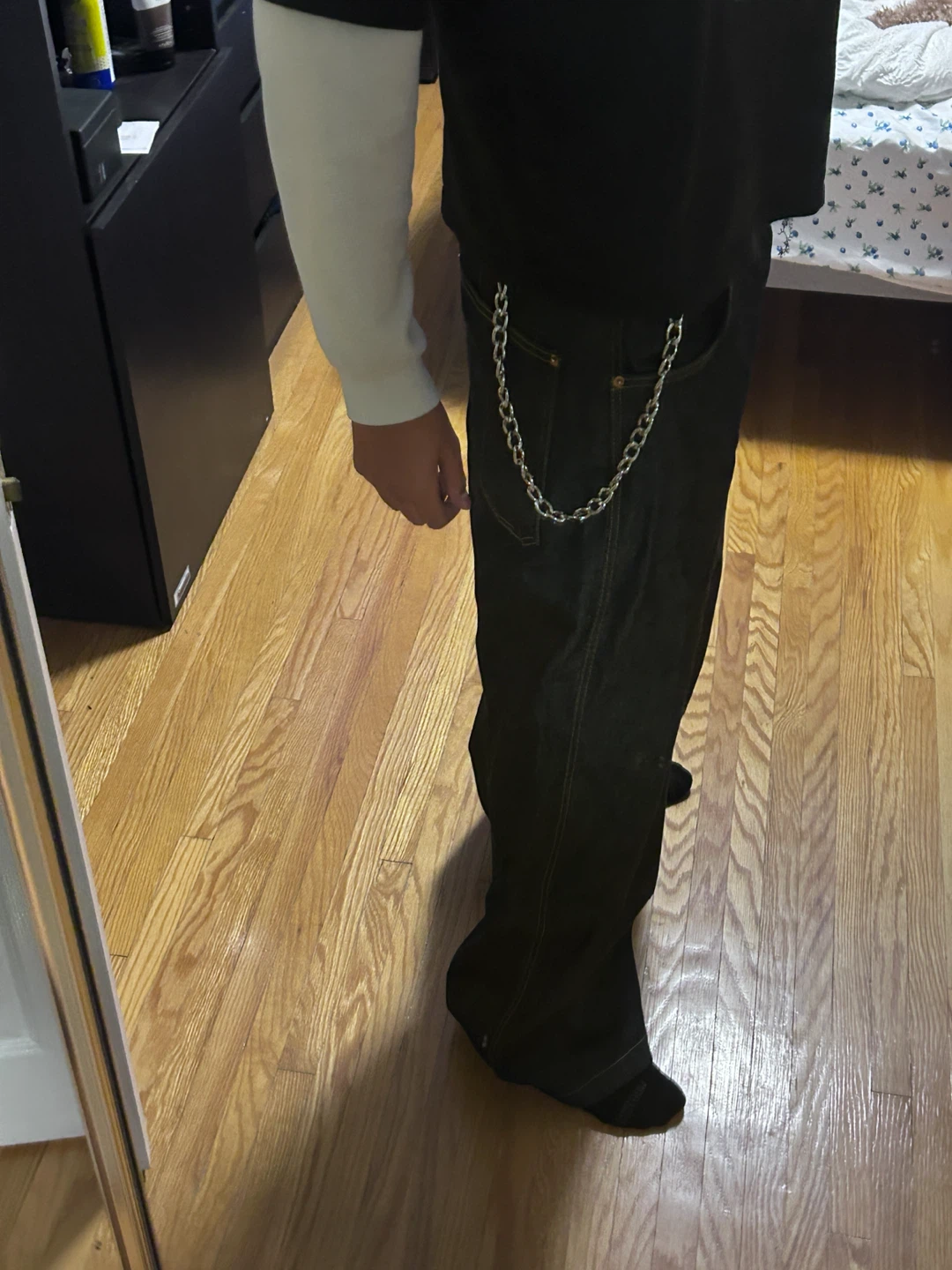 Zara chain dark wash denim jeans - photo 2
