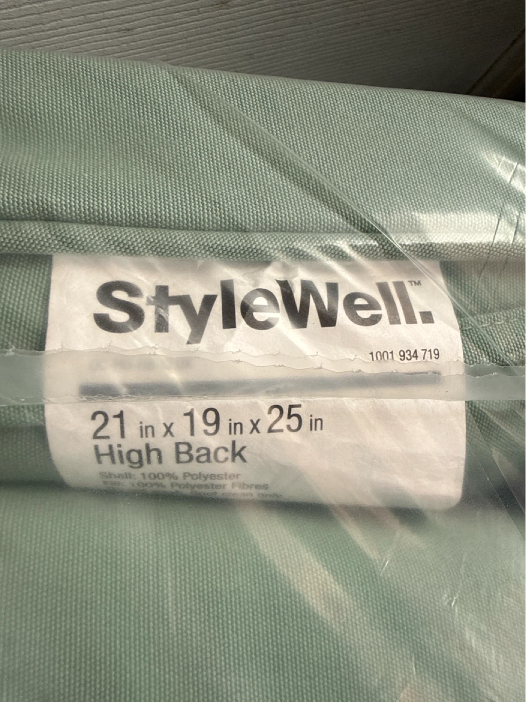 StyleWell High Back Outdoor Chair Cushions - Sage Green - photo 2