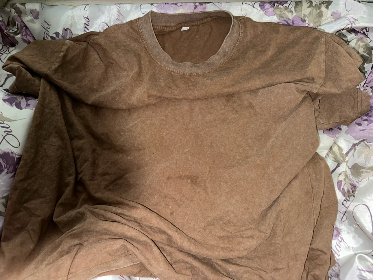 brown distressed tee
