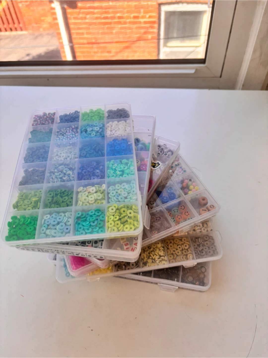 Large collection of clay and alphabet beads - photo 5
