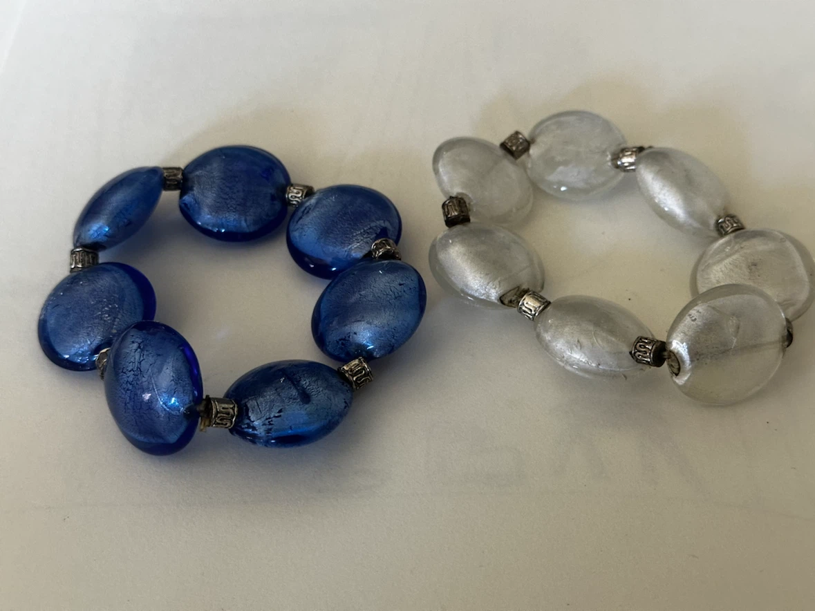 Vintage Murano Foil Art Glass Bracelets