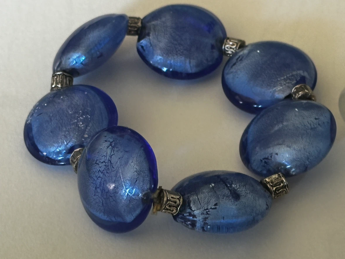 Vintage Murano Foil Art Glass Bracelets - photo 3