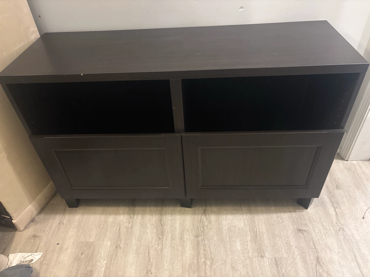 Tv stand one leg needs to be tightened and 1 door loose