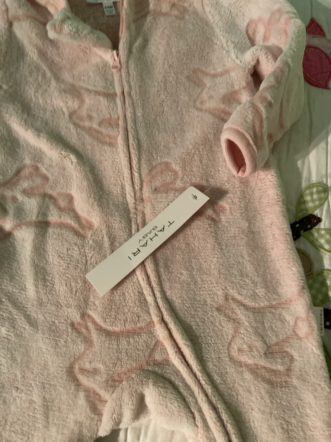 Tahari Baby Pink Fleece Footed Sleeper 6-9M - photo 3