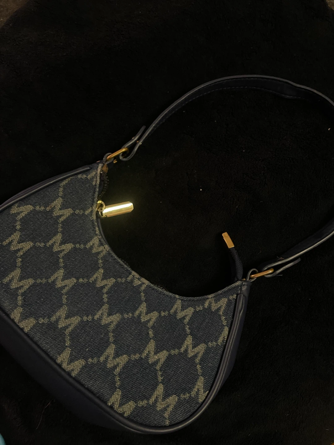 Denim monogram shoulder bag - photo 2