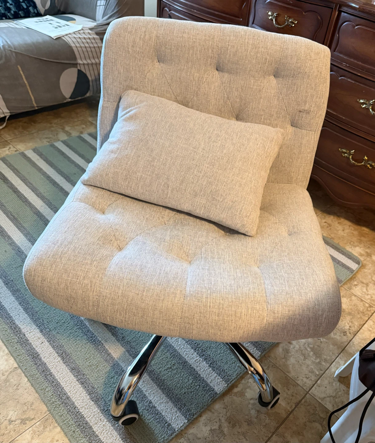 New plus size office chair/computer desk storage foot stool - photo 4