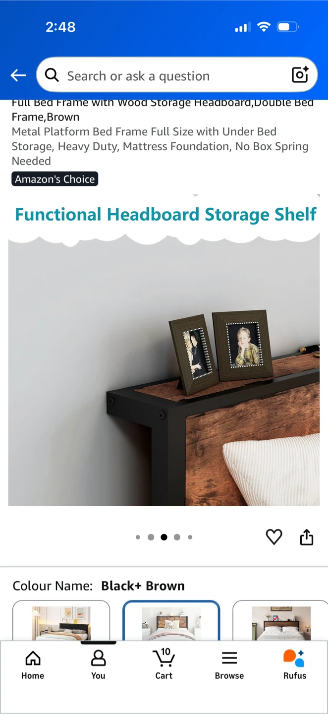 Full Bed Frame with Wood Storage Headboard - photo 4