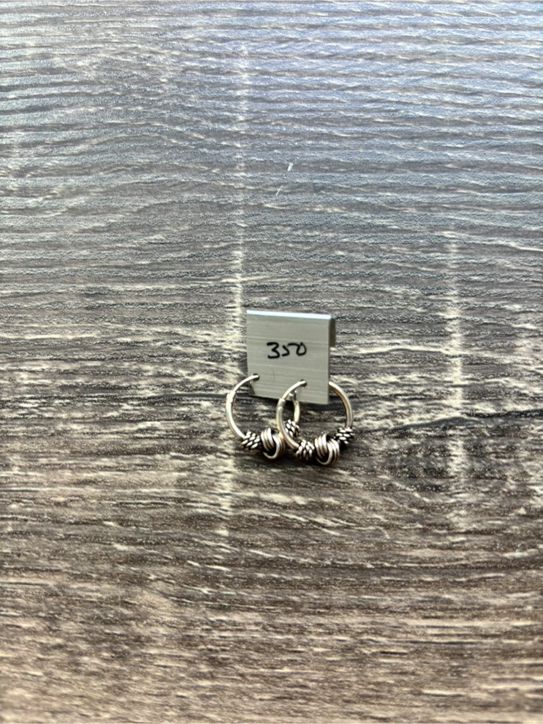 Silver-toned hoop earrings - photo 2