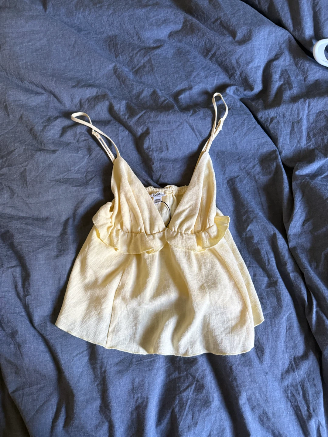 💛Garage Yellow Ruffle Cami Top - XXS - NWT