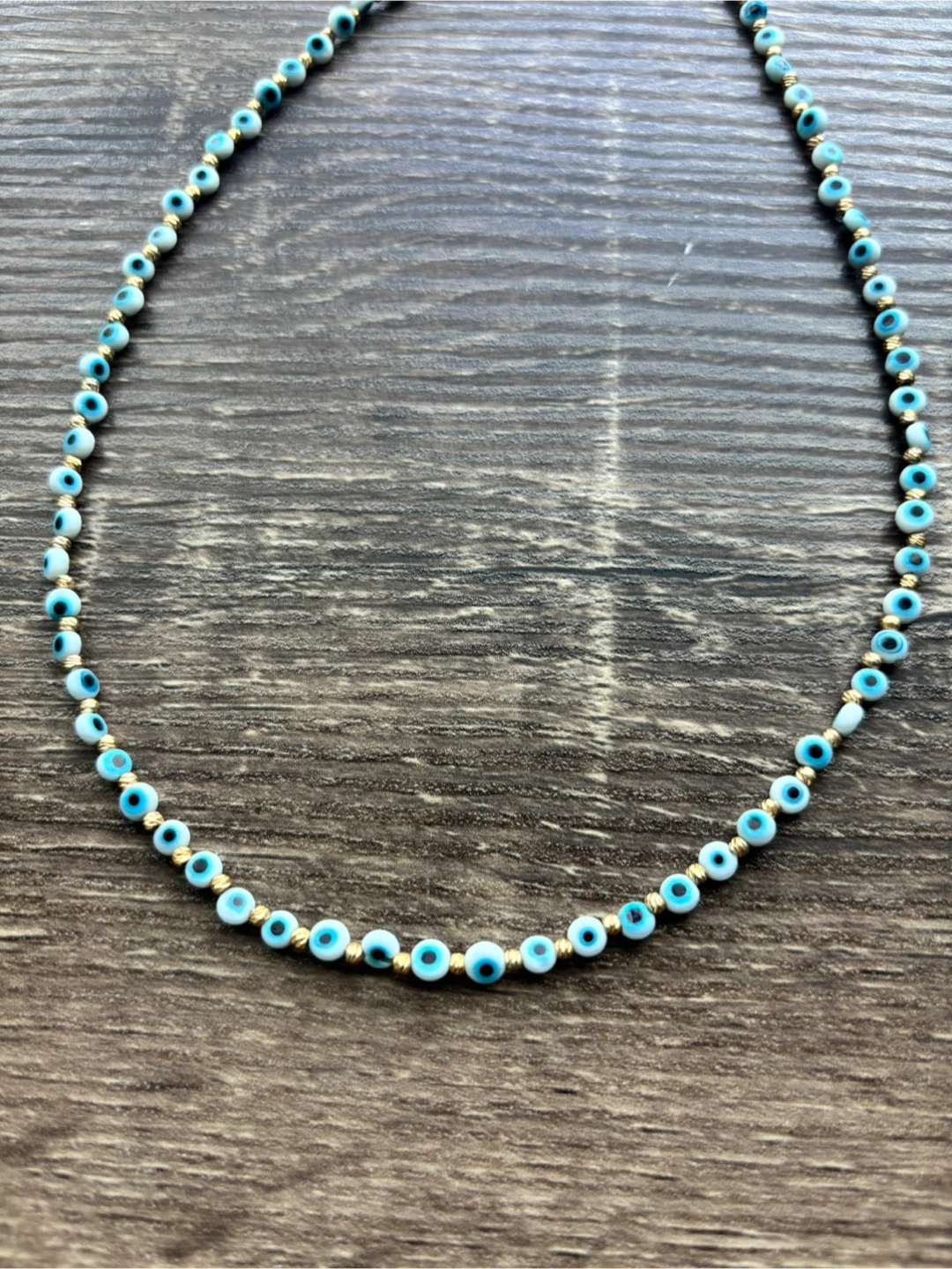 Blue Evil Eye Beaded Necklace - photo 2
