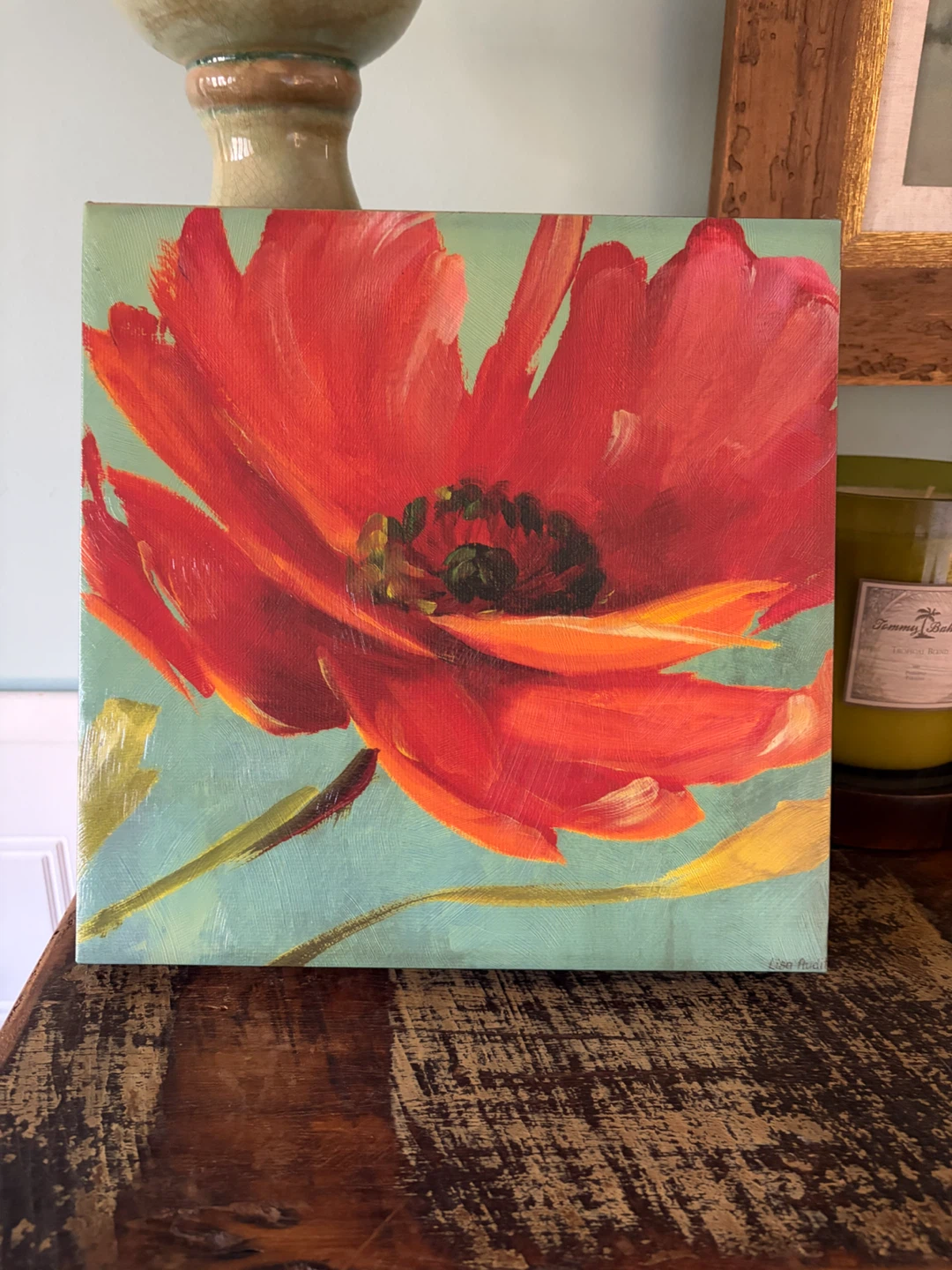 Lisa Audi Red Flower Canvas Art