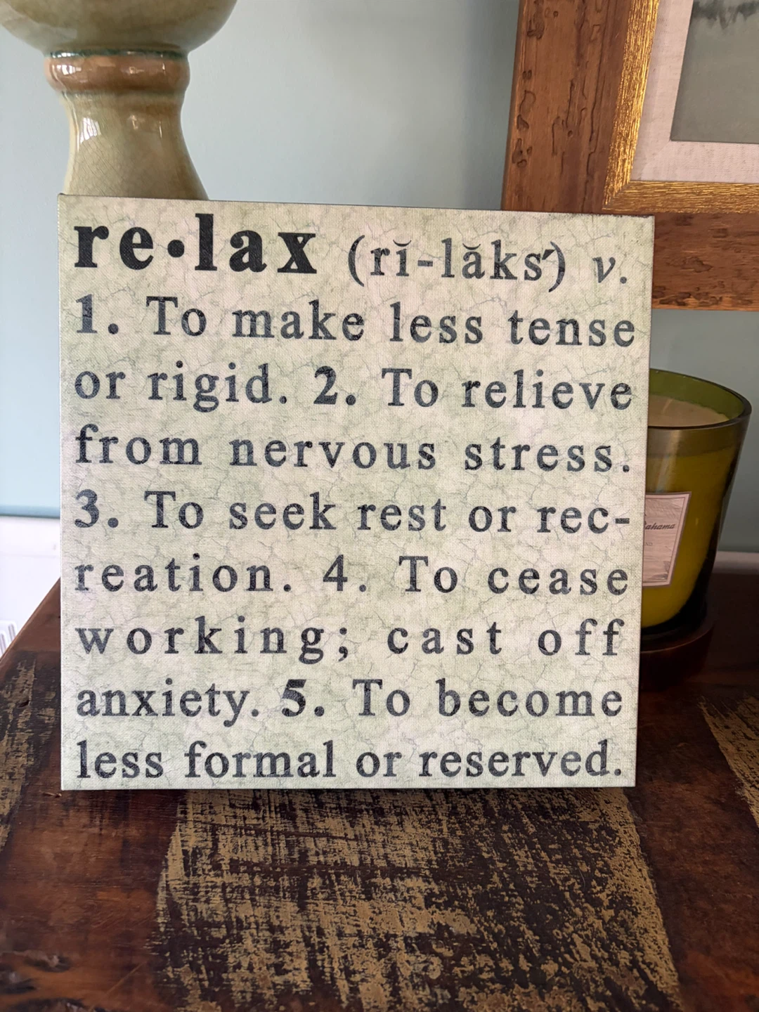 Relax Definition Canvas Wall Art