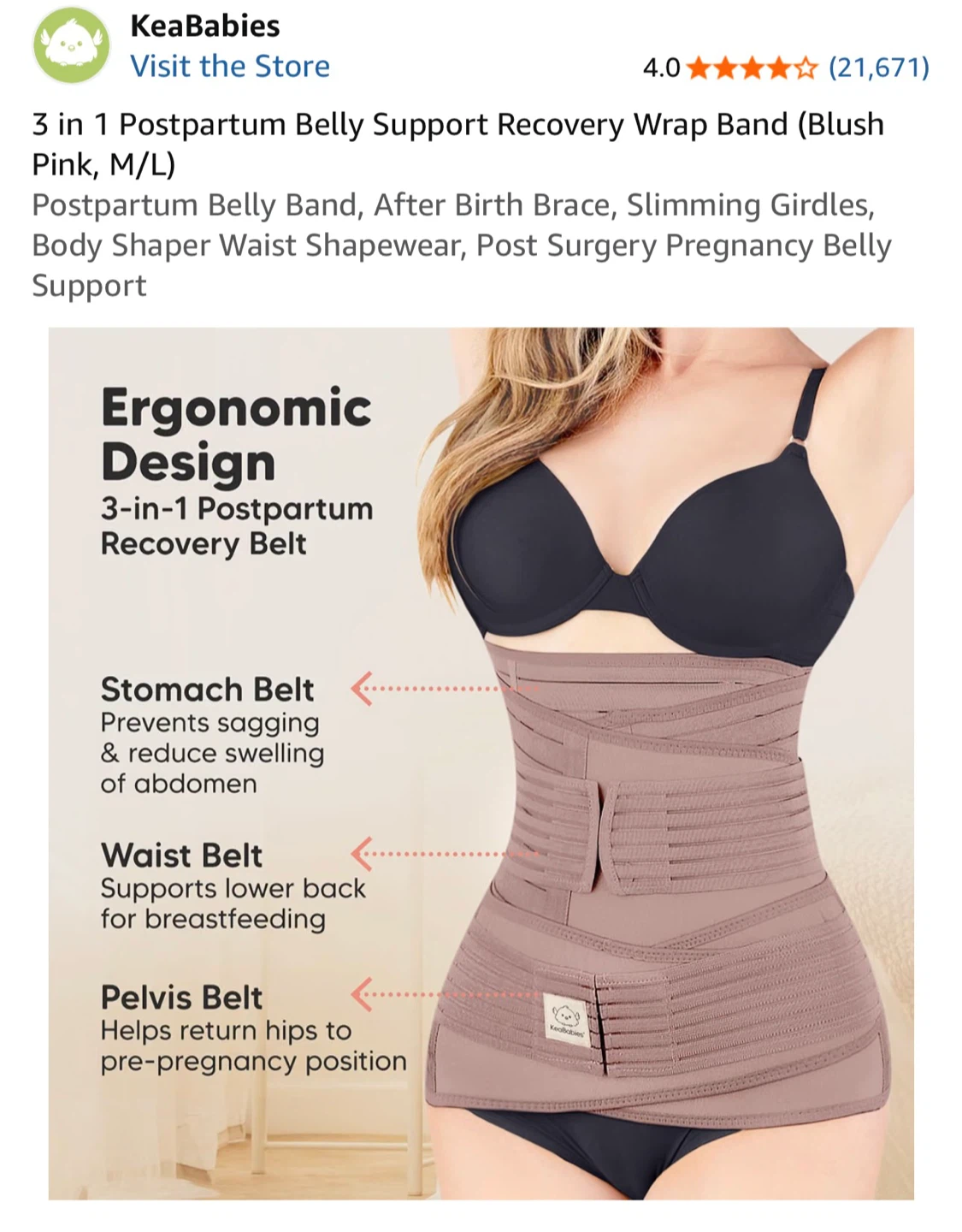 KeaBabies 3-in-1 Postpartum Recovery Belt - photo 4