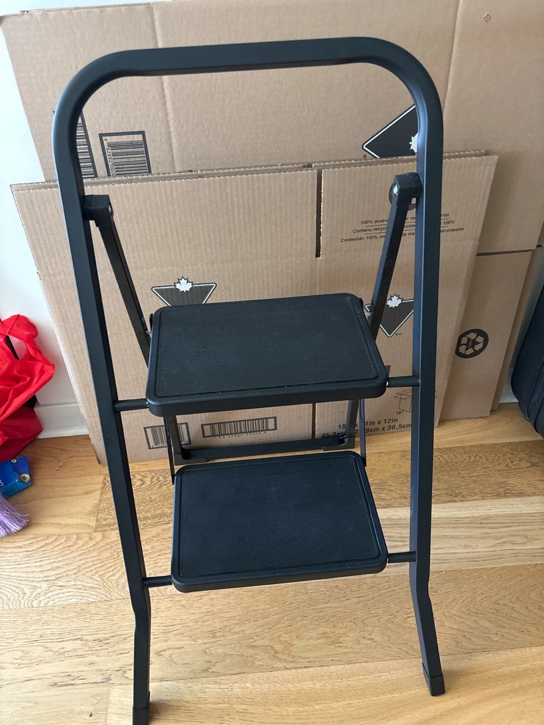 Black 2-Step Folding Stepladder