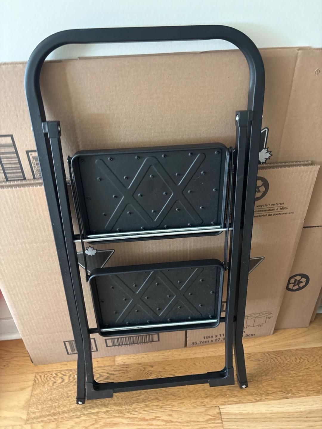 Black 2-Step Folding Stepladder - photo 2