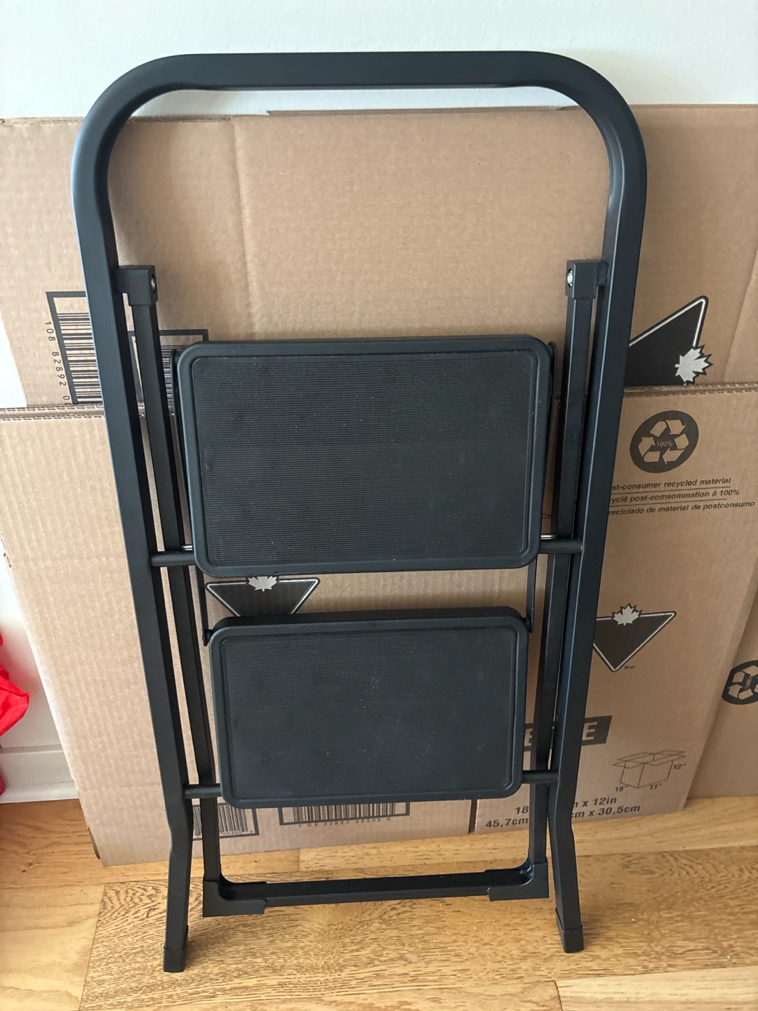 Black 2-Step Folding Stepladder - photo 3
