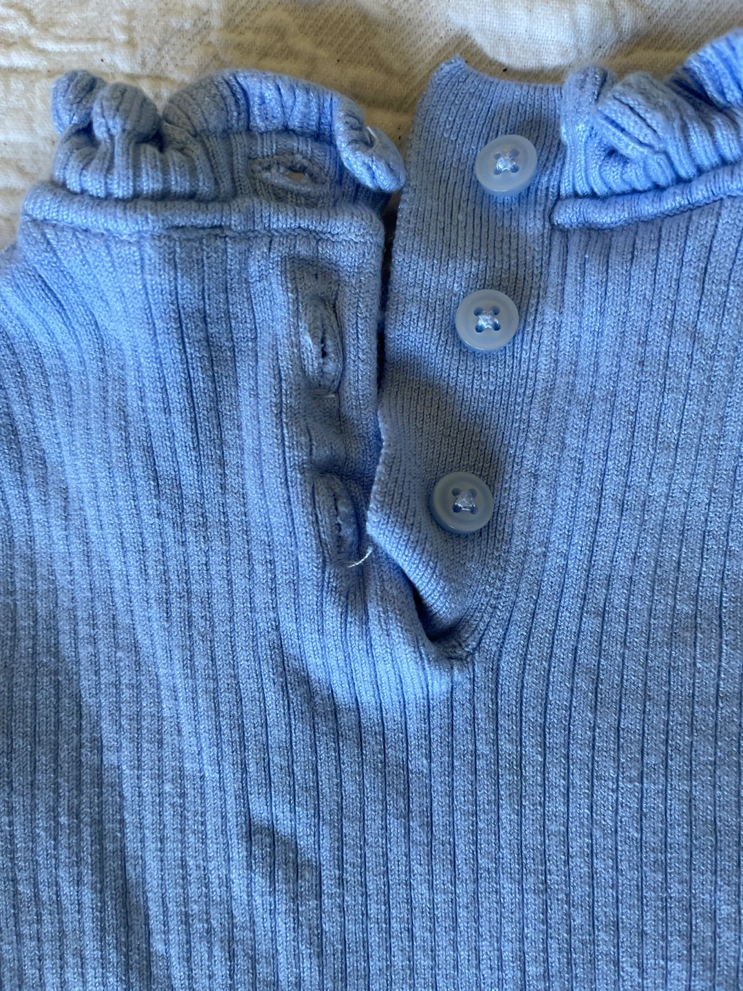 Janie and Jack Light Blue Ribbed Ruffle Top - photo 3