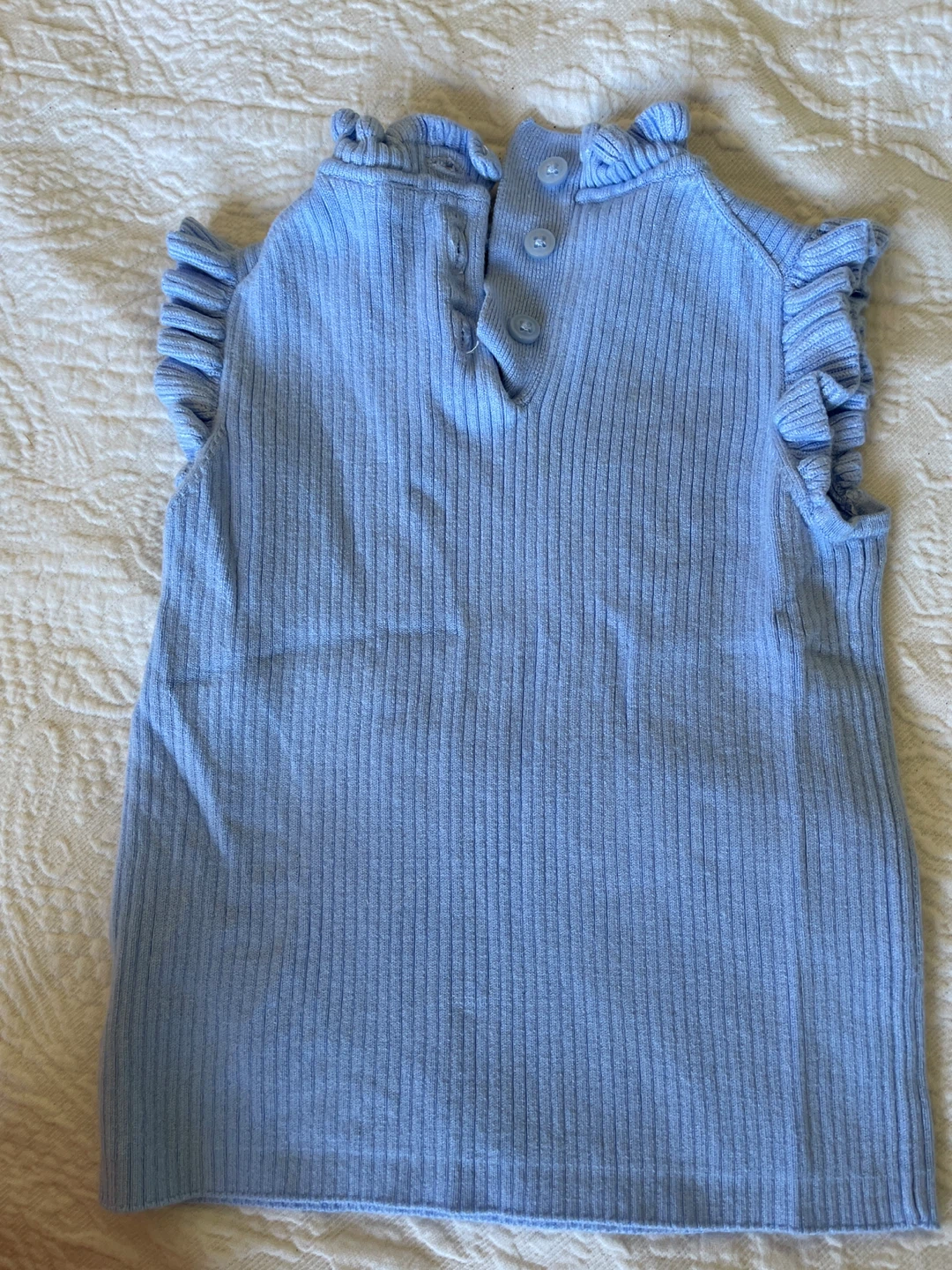 Janie and Jack Light Blue Ribbed Ruffle Top - photo 4