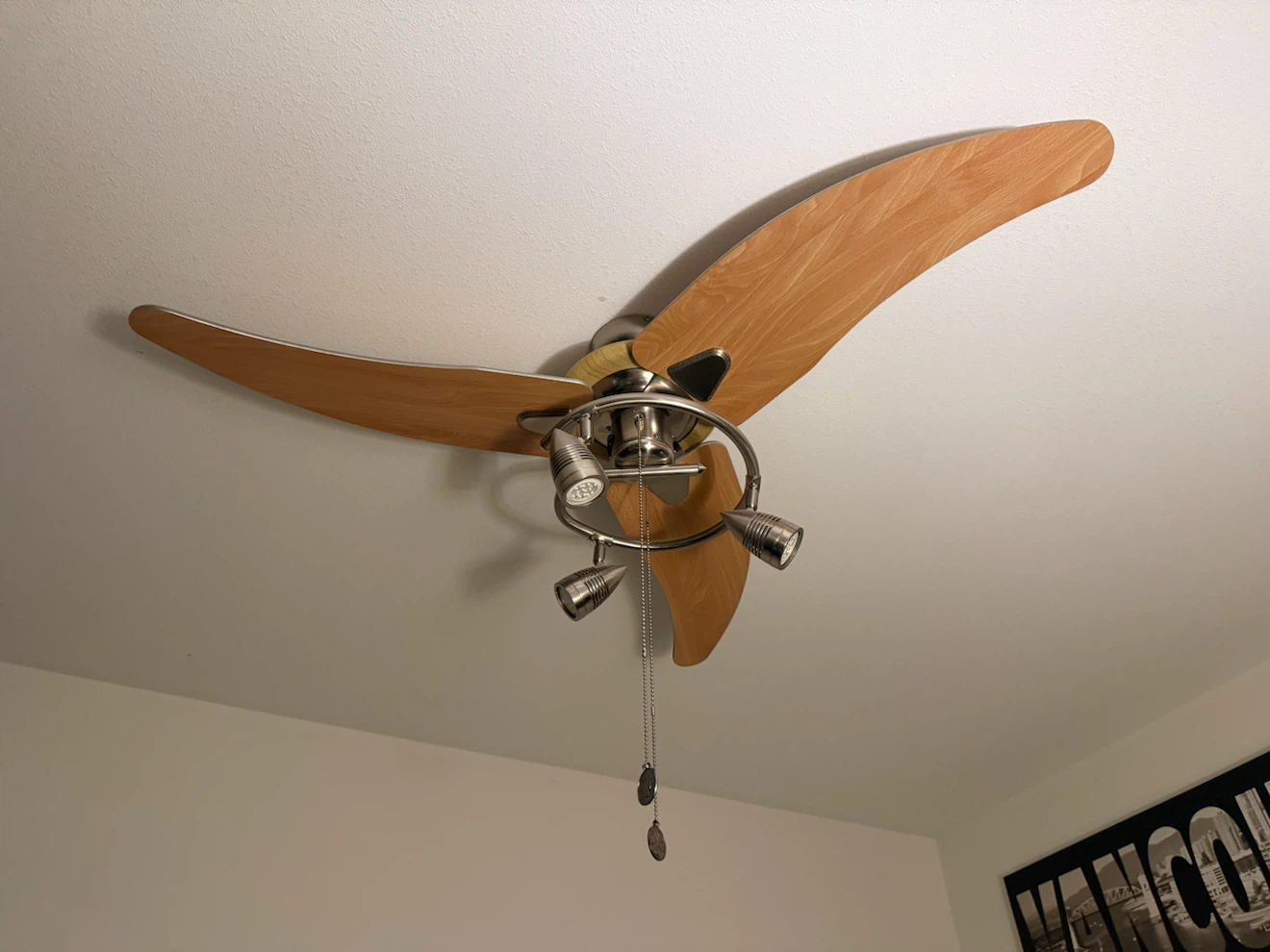 Modern 3-Blade Ceiling Fan with Integrated LED Lights - photo 2