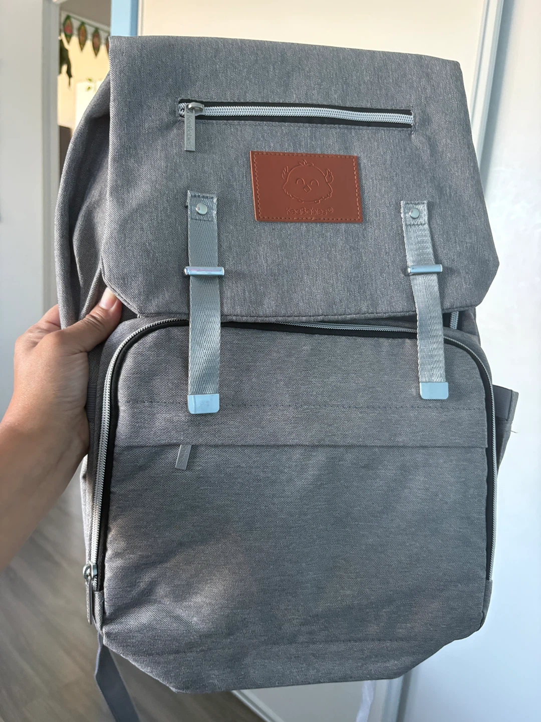 KeaBabies Classic Gray Diaper Bag Backpack