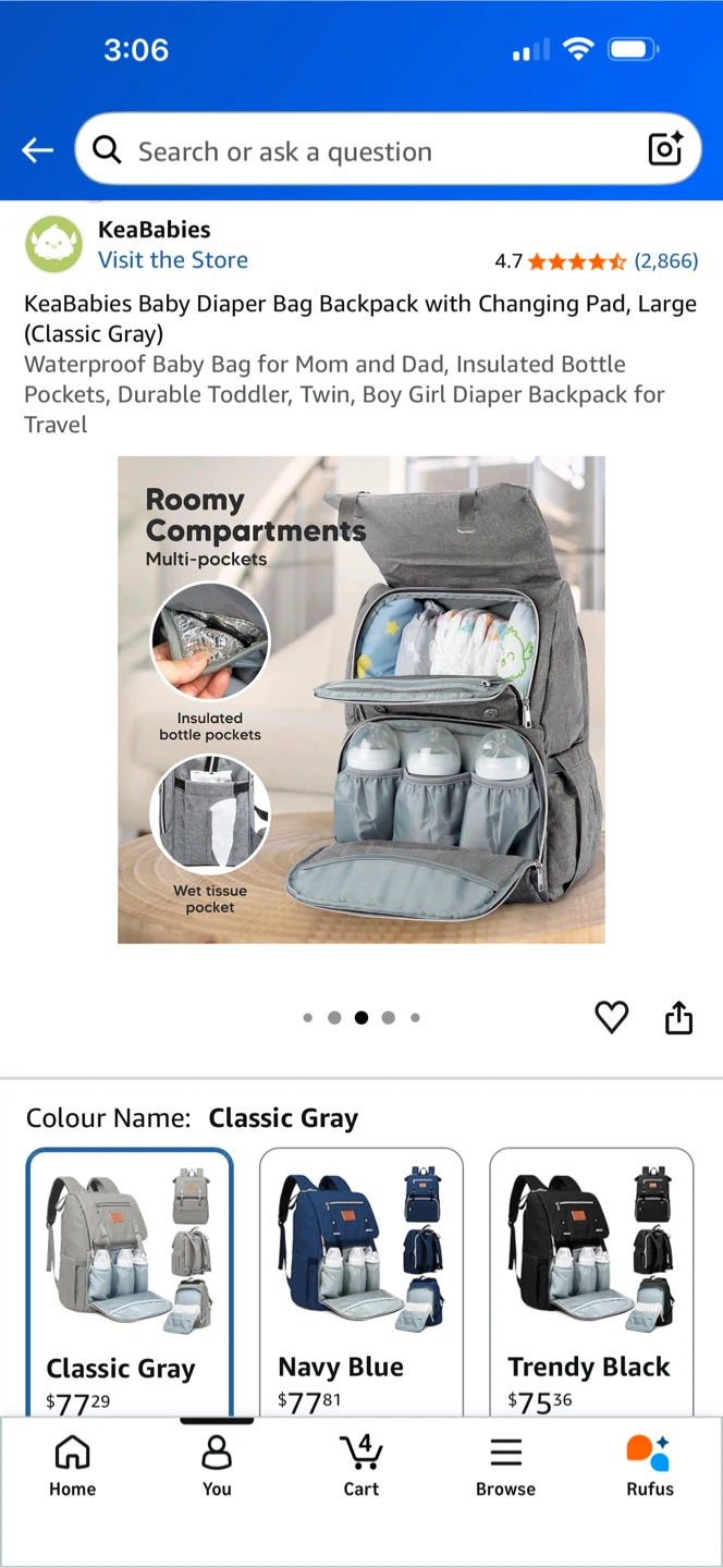 KeaBabies Classic Gray Diaper Bag Backpack - photo 5